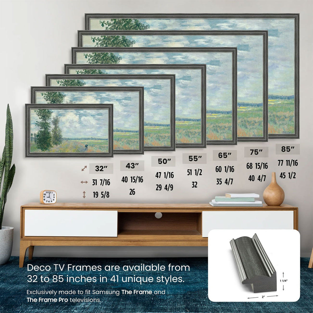 Frame My TV Samsung The Frame 85" Slim Frame In Industrial Iron - FRM-SF-P6368-85-2021 - image 7