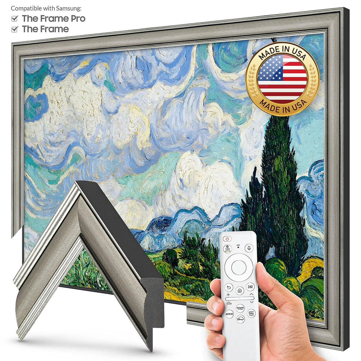 Frame My TV Samsung The Frame 65" Slim Frame In Industrial Nickel - FRM-SF-P6364-65-2021 - image 2
