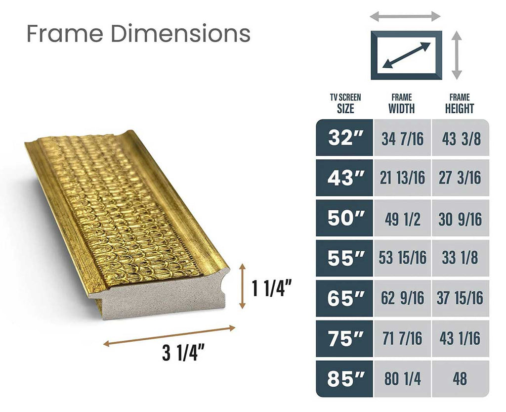Frame My TV Samsung The Frame  85" Premiere Frame in Gatsby Gold - FRM-SF-P5210-85-2021 - image 5