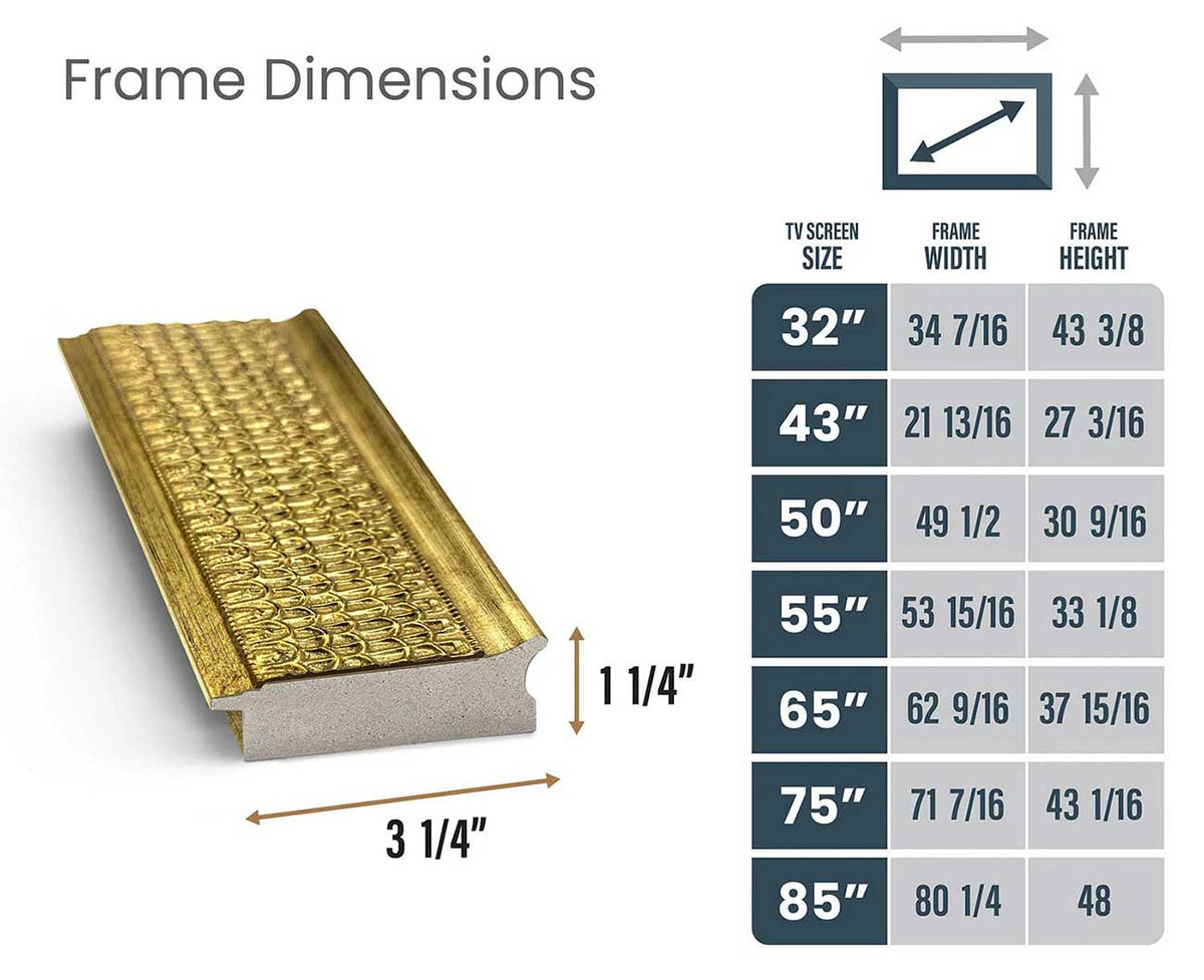Frame My TV Samsung The Frame  85" Premiere Frame in Gatsby Gold - FRM-SF-P5210-85-2021 - image 5