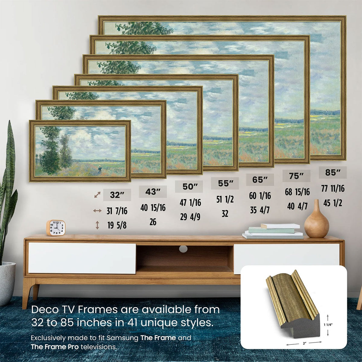 Frame My TV Samsung The Frame 85" Premiere Slim Frame In Industrial Brass - FRM-SF-P6362-85-2021 - image 5