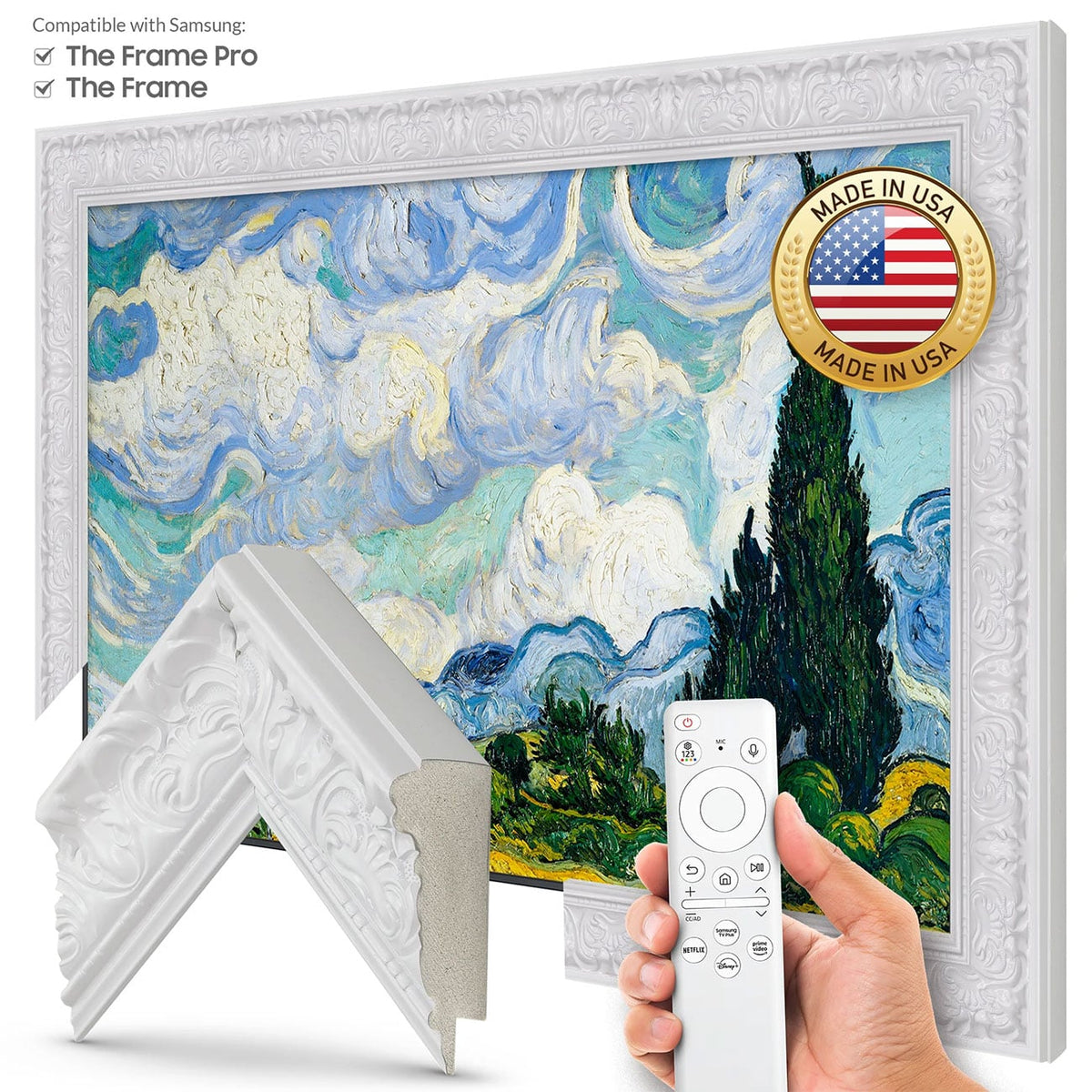 Frame My TV Samsung The Frame 43" Premiere Frame In Tuscan Gloss White - FRM-SF-P5088-43-2021 - image 2