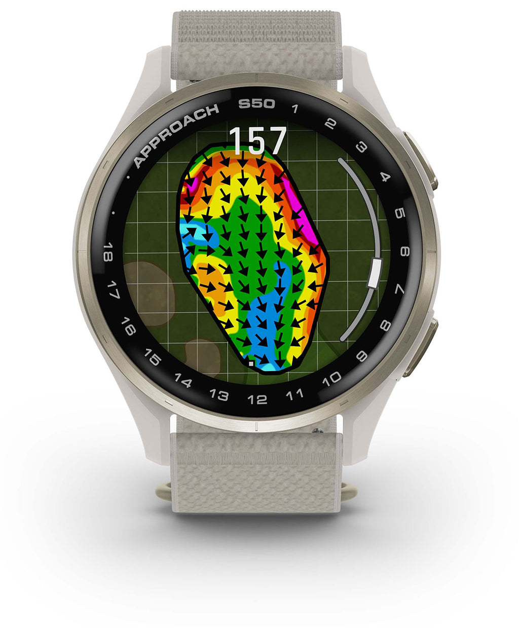 Garmin Approach S50 Golf Smartwatch 43mm Cream Gold Aluminum Case with Ivory Band - 010-03010-01 - image 4