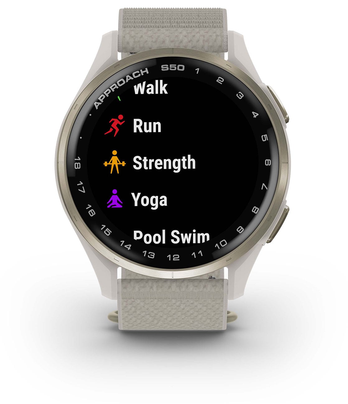 Garmin Approach S50 Golf Smartwatch 43mm Cream Gold Aluminum Case with Ivory Band - 010-03010-01 - image 6