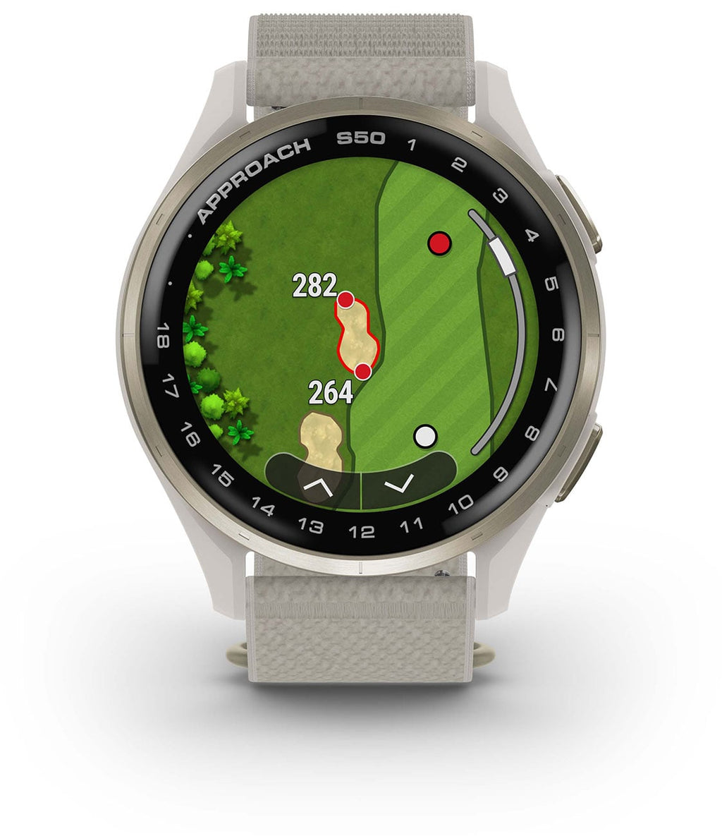 Garmin Approach S50 Golf Smartwatch 43mm Cream Gold Aluminum Case with Ivory Band - 010-03010-01 - image 8
