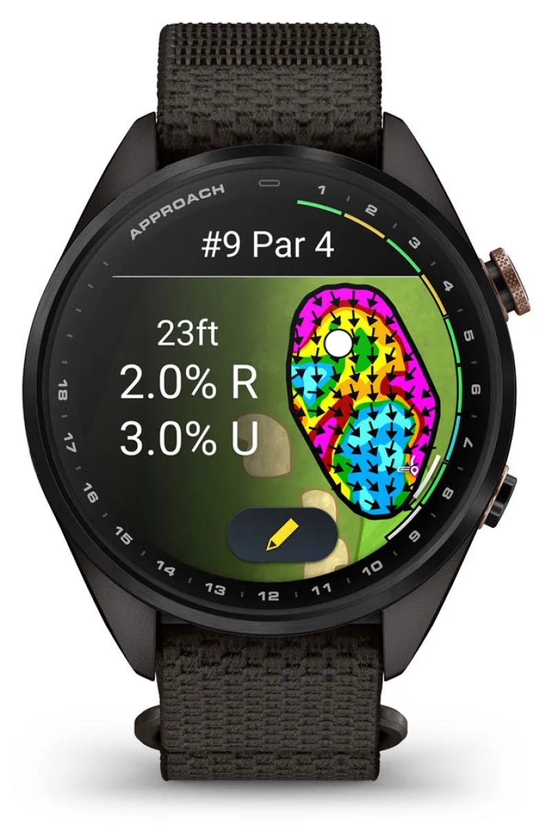 Garmin Approach S72 GPS Smartwatch 43mm in Carbon Gray/Heritage Bronze DLC Titanium with Pebble Gray Comf - image 6