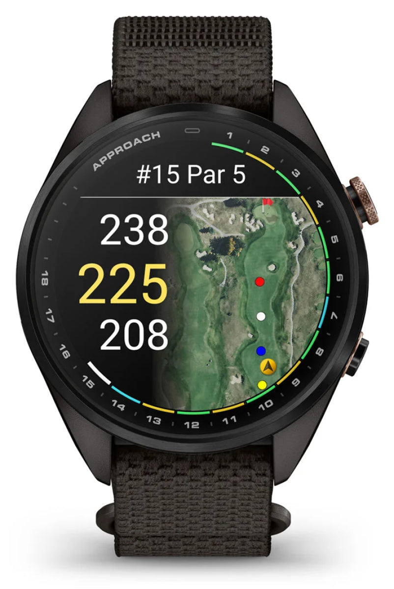 Garmin Approach S72 GPS Smartwatch 43mm in Carbon Gray/Heritage Bronze DLC Titanium with Pebble Gray Comf - image 7