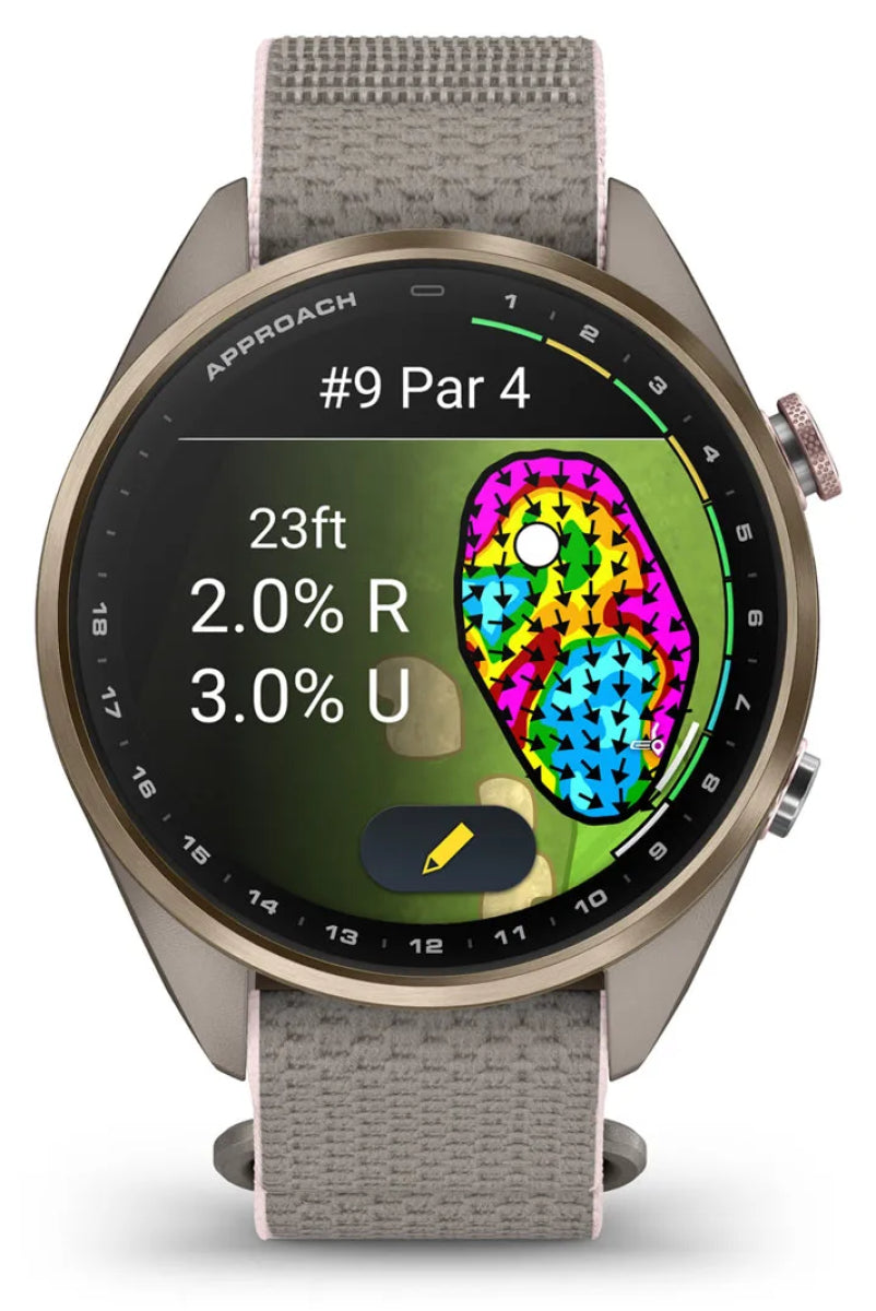 Garmin Approach S72 GPS Smartwatch 43mm in Soft Gold/Blush Pink Titanium Bezel with French Gray/Blush Pin - image 6