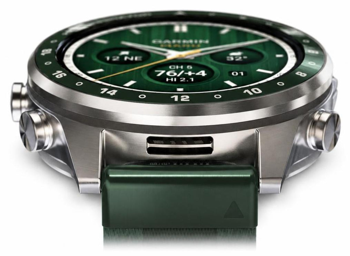 Garmin MARQ Golfer (Gen 3) Modern Tool Smartwatch 47mm in Green Titanium with Jacquard-woven Strap - 010- - image 4