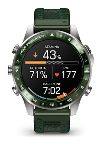 Garmin MARQ Golfer (Gen 3) Modern Tool Smartwatch 47mm in Green Titanium with Jacquard-woven Strap - 010- - image 7