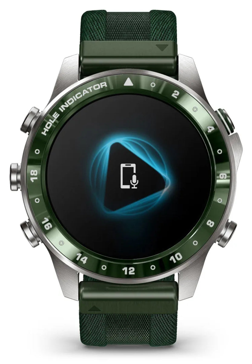 Garmin MARQ Golfer (Gen 3) Modern Tool Smartwatch 47mm in Green Titanium with Jacquard-woven Strap - 010- - image 8