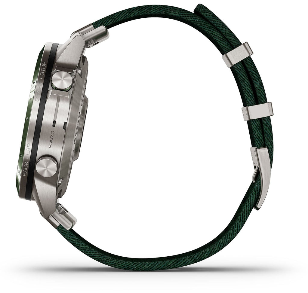Garmin MARQ Golfer (Gen 2) Modern Tool Watch Titanium Bezel With Green Nylon Band - 010-02648-20 - image 6