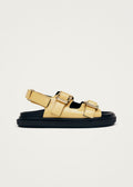 Harper Sandalen aus vanillefarbenem Lackleder