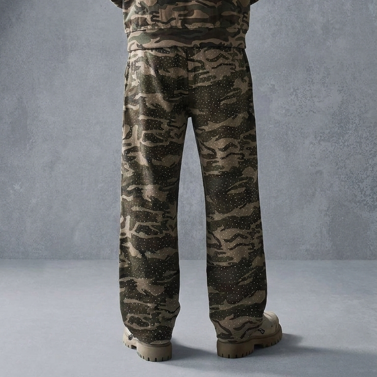VYBES Rhinestone Camo Sweatpants