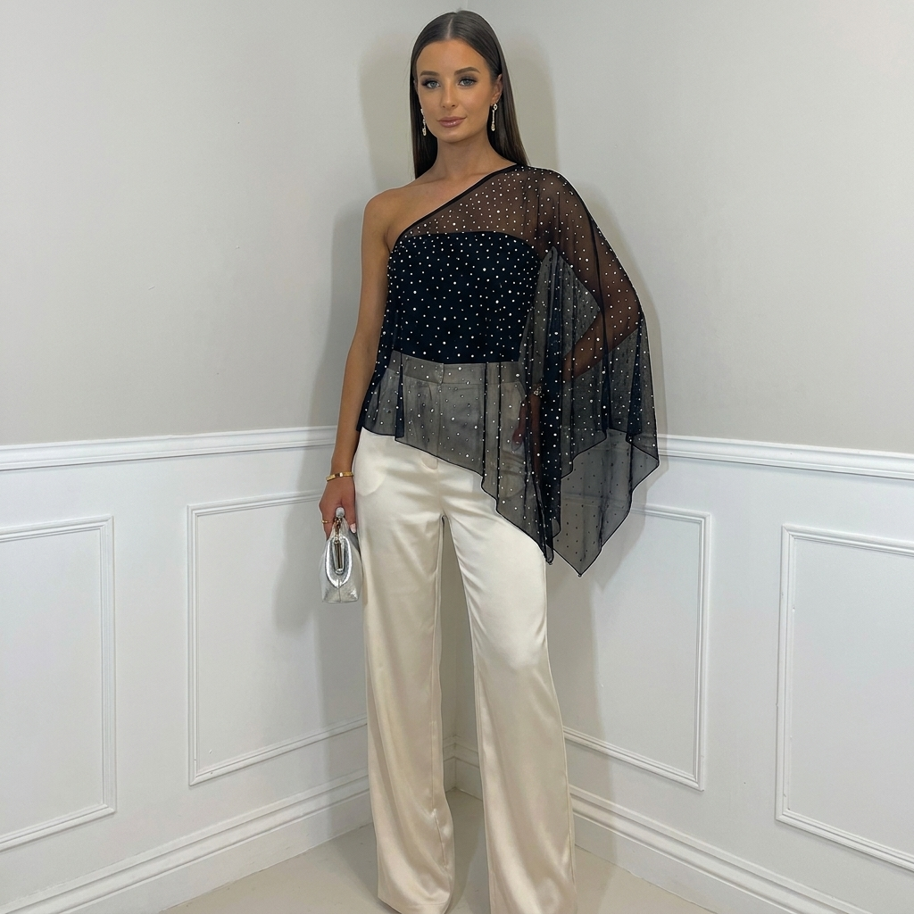 VYBES Rhinestone Women's Poncho