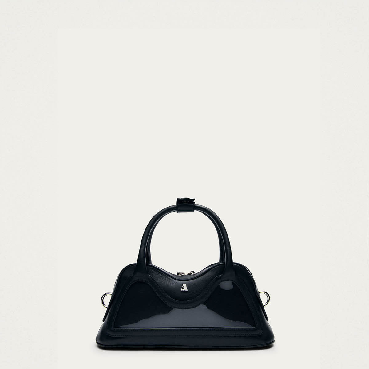 Hilma Mini Vinyl Zwarte Leren Tas