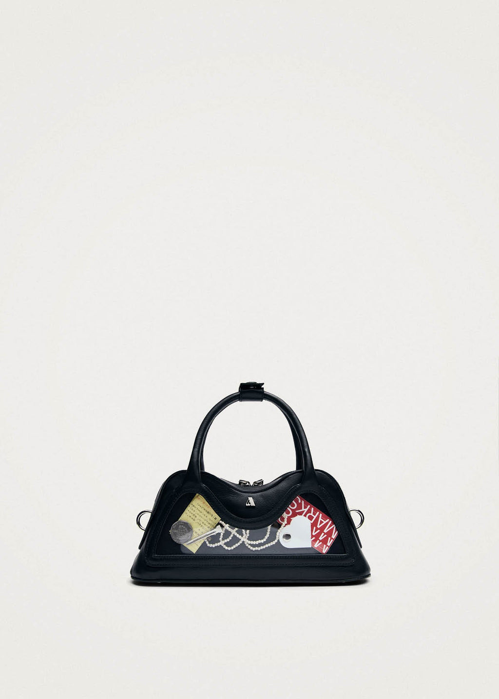 Hilma Mini Vinyl Zwarte Leren Tas