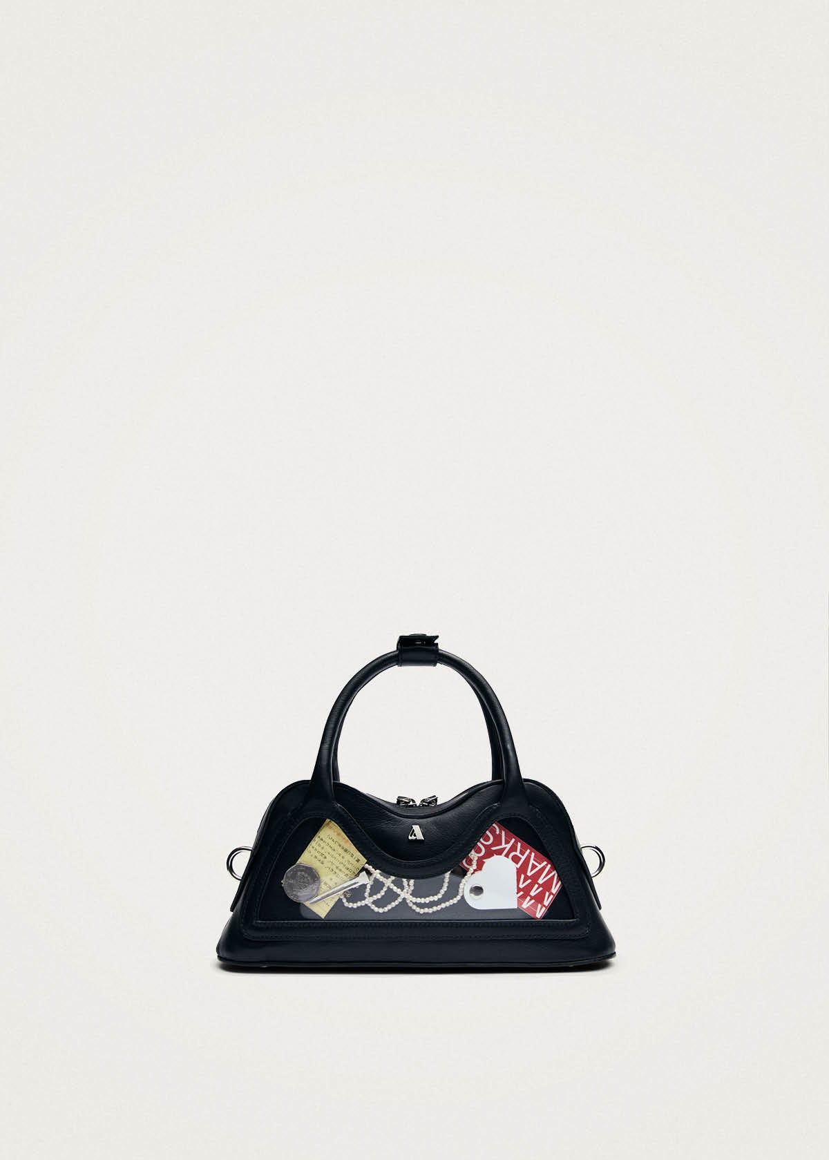 Hilma Mini Vinyl Zwarte Leren Tas