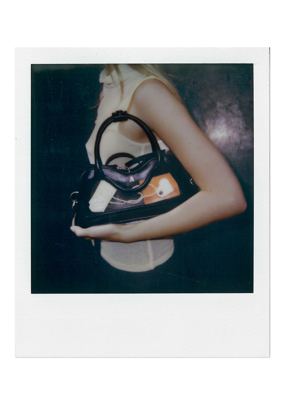 Hilma Mini Vinyl Zwarte Leren Tas