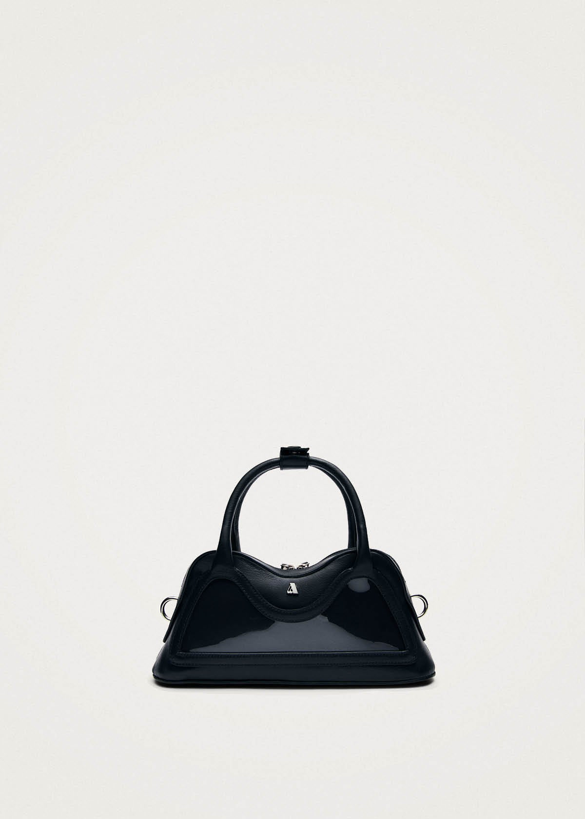 Hilma Mini Vinyl Zwarte Leren Tas