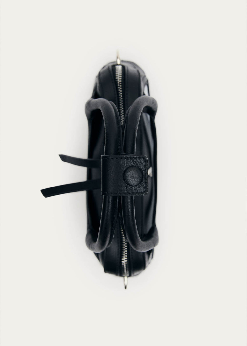Hilma Mini Vinyl Zwarte Leren Tas