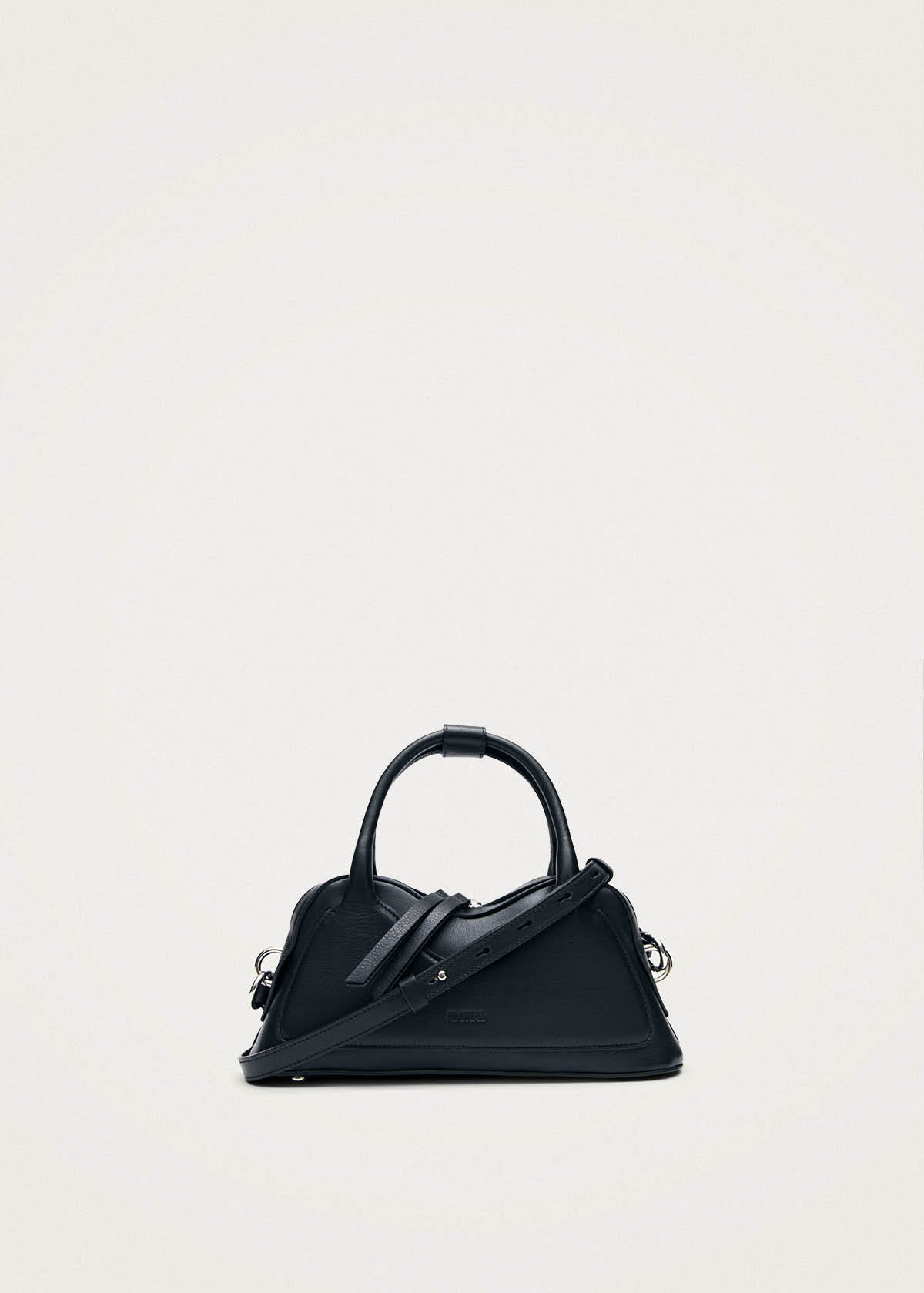 Hilma Mini Vinyl Zwarte Leren Tas