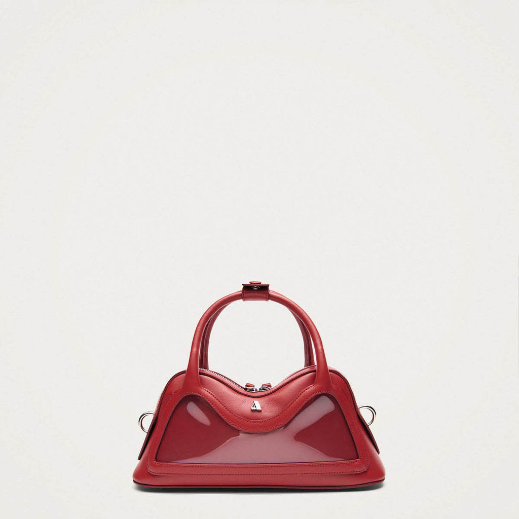 Hilma Mini-Tasche aus rotem Vinyl-Leder