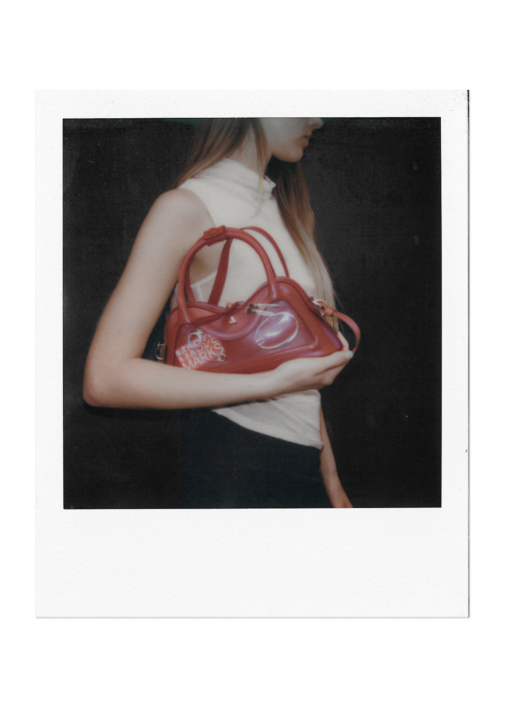 Hilma Mini-Tasche aus rotem Vinyl-Leder