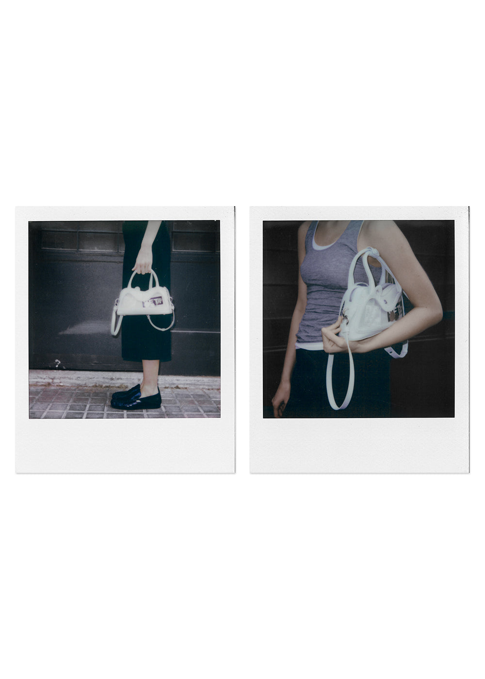 Hilma Mini Vinyl-tas van wit leer