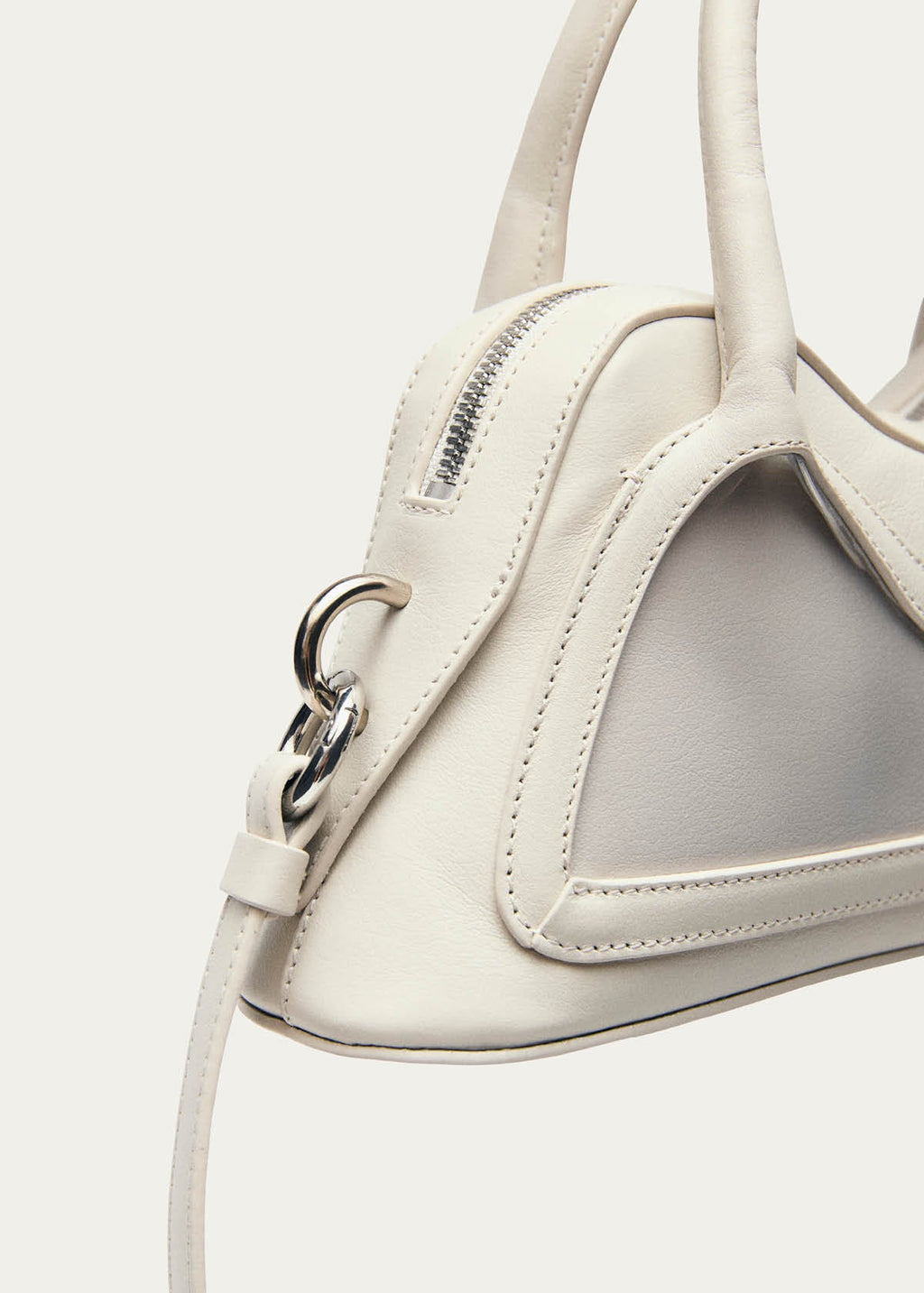 Hilma Mini Vinyl-tas van wit leer
