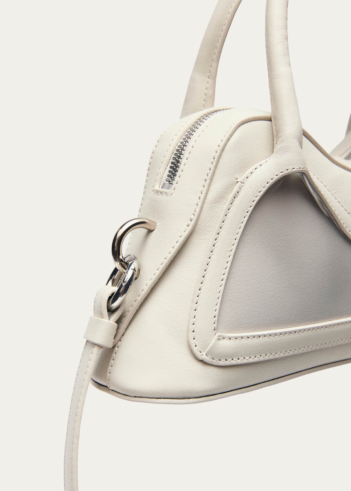 Hilma Mini Vinyl-tas van wit leer