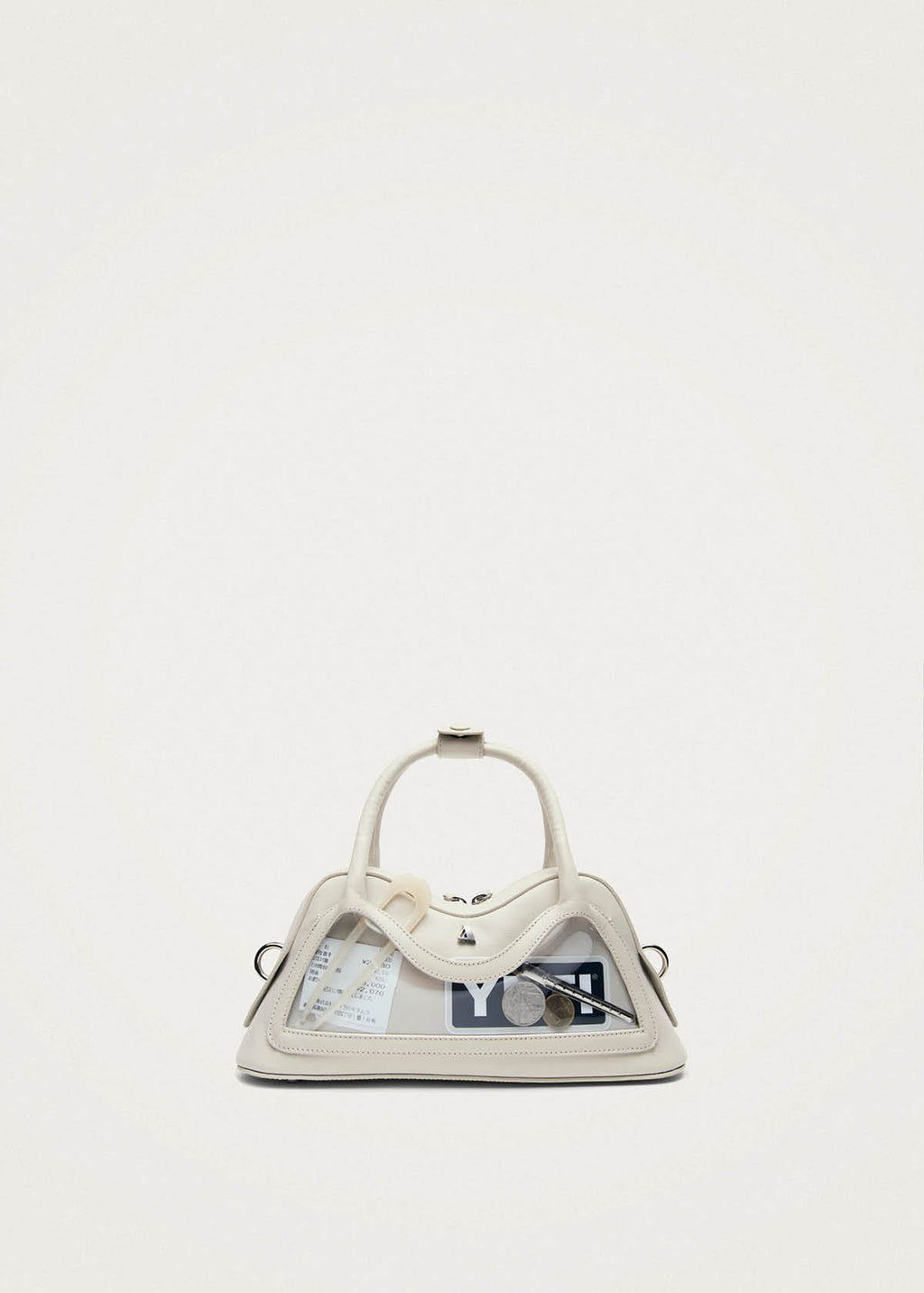 Hilma Mini Vinyl-tas van wit leer