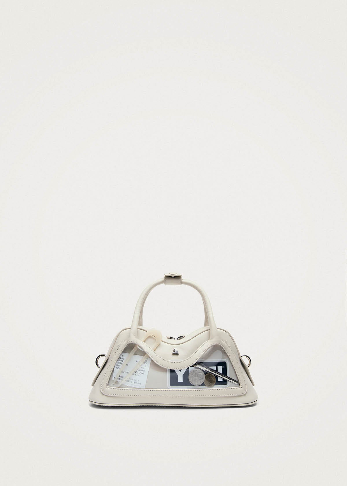 Hilma Mini Vinyl-tas van wit leer