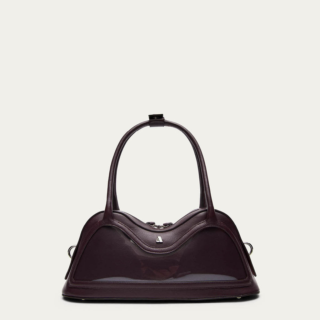 Hilma Vinyl-Tasche aus burgunderrotem Leder