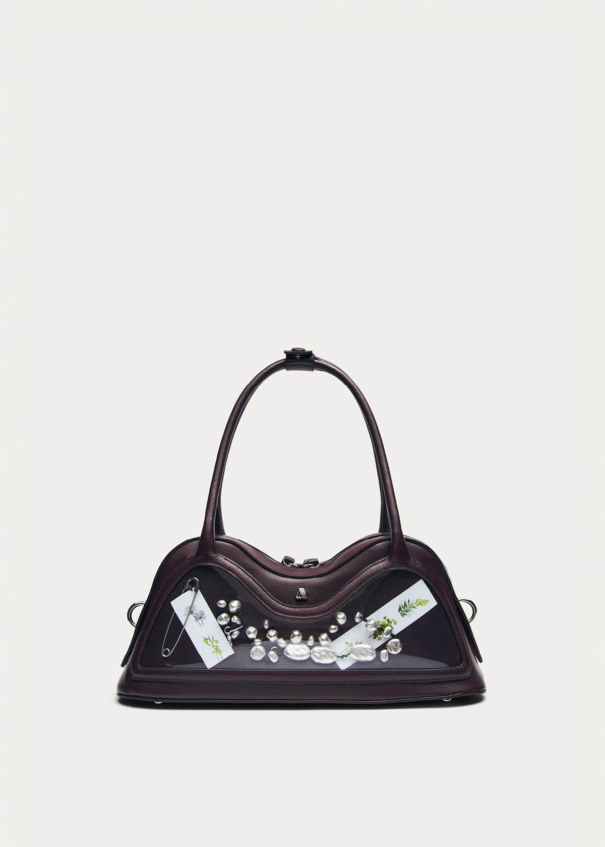 Hilma Vinyl-Tasche aus burgunderrotem Leder