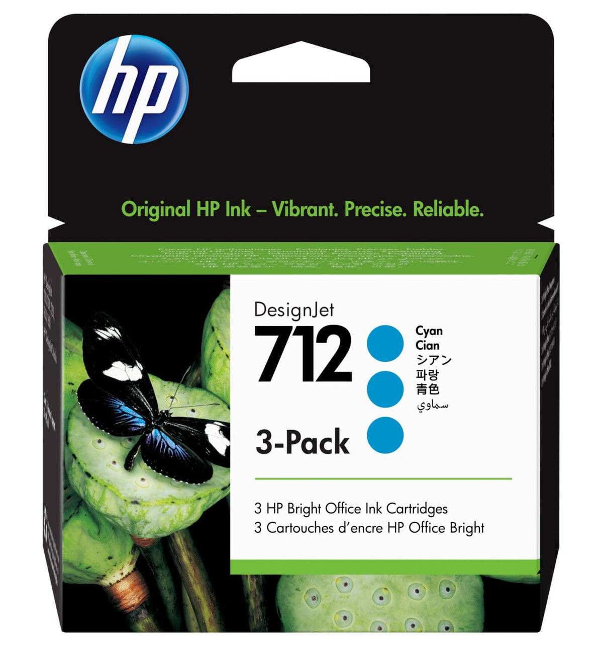 HP 712 29ml DesignJet Ink Cartridge in Cyan (3-Pack) - 3ED77A - image 1