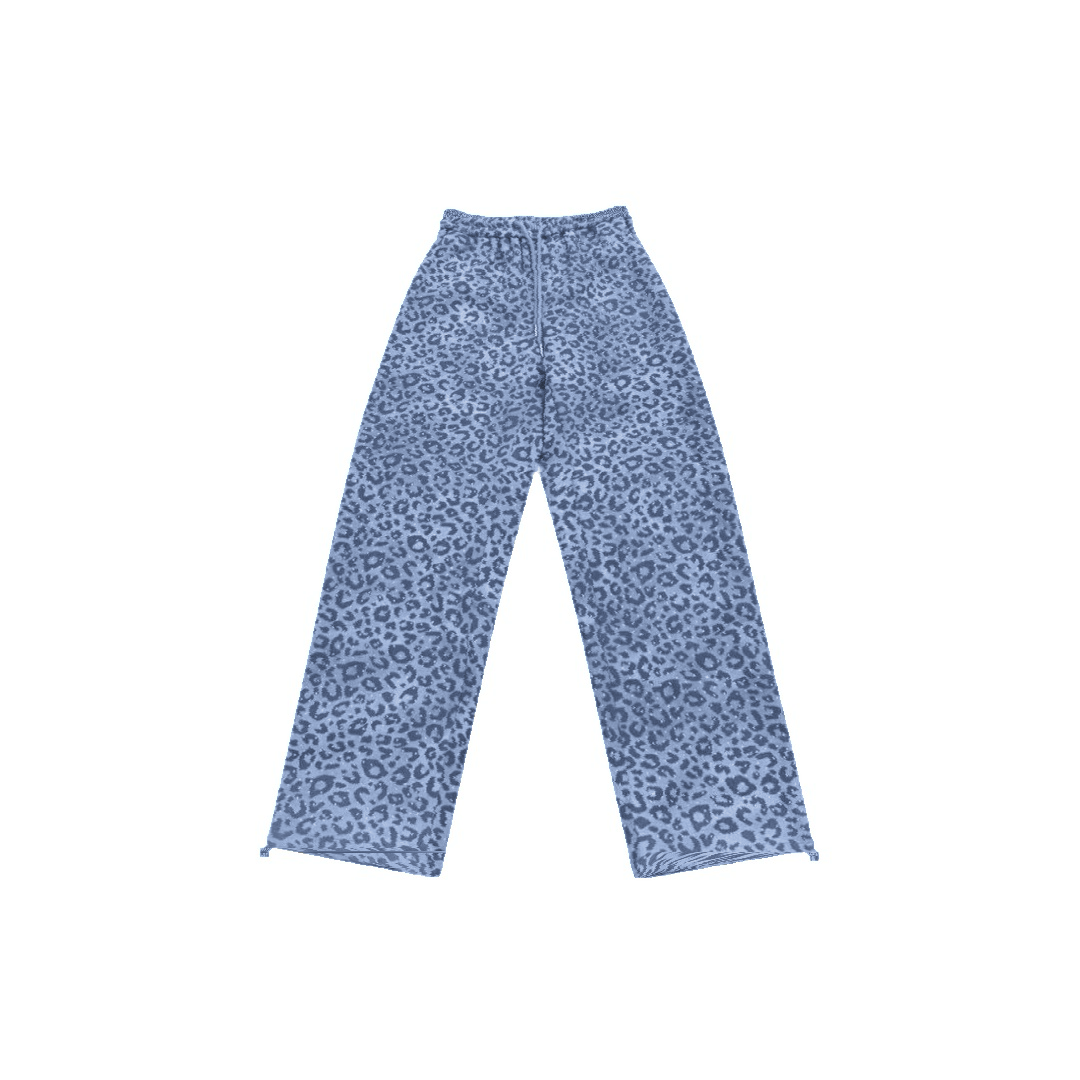 VYBES Blue Leopard Sweatpants