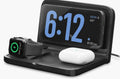 iHome Travel Clock with Wireless Charging Station for iPhone, AirPods, and Apple Watch in Black - IWW7B - image 1
