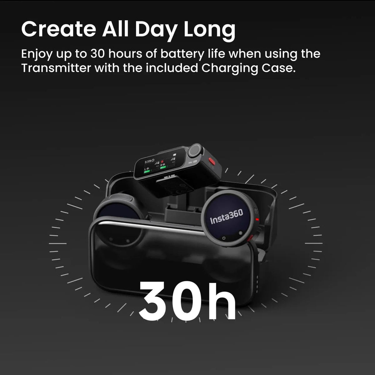 Insta360 Mic Pro Wireless (2 TX + 1 RX + Charging Case) In Black - MICPRO01-MCA10 - image 8