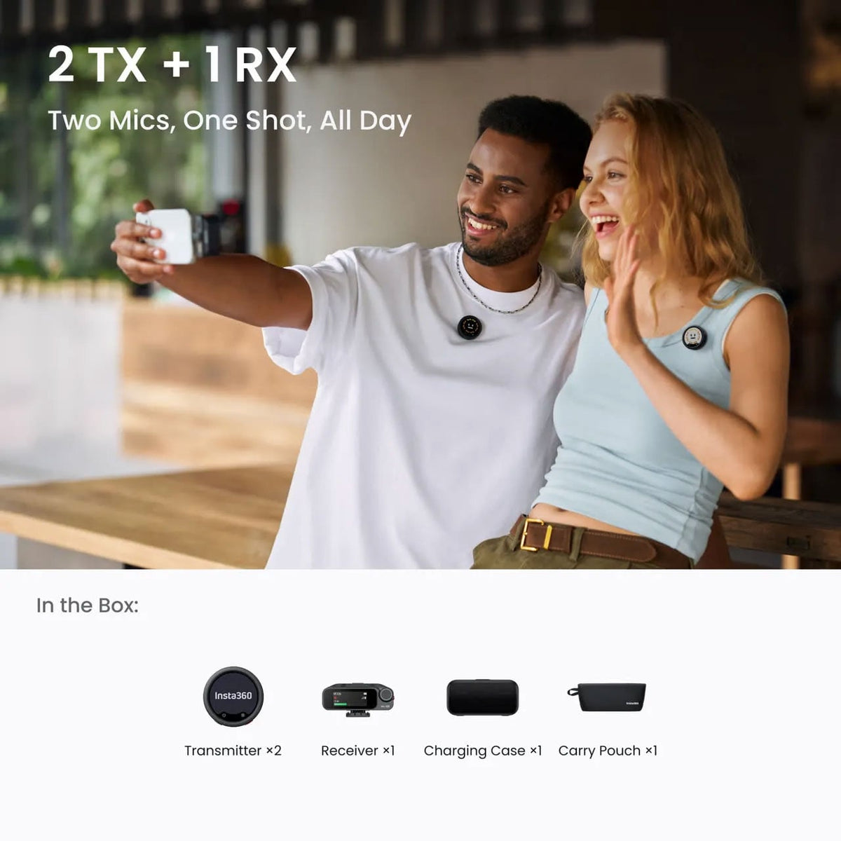 Insta360 Mic Pro Wireless (2 TX + 1 RX + Charging Case) In Black - MICPRO01-MCA10 - image 3
