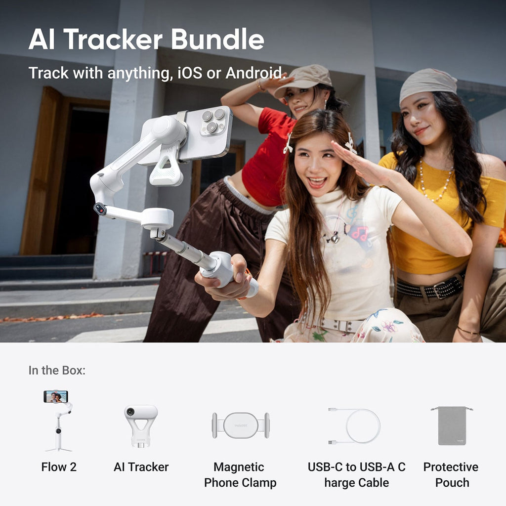 Insta360 Flow 2 Gimbal AI Tracker Bundle in Stone Gray - CINSABQA_FLOW2LITE12 - image 7