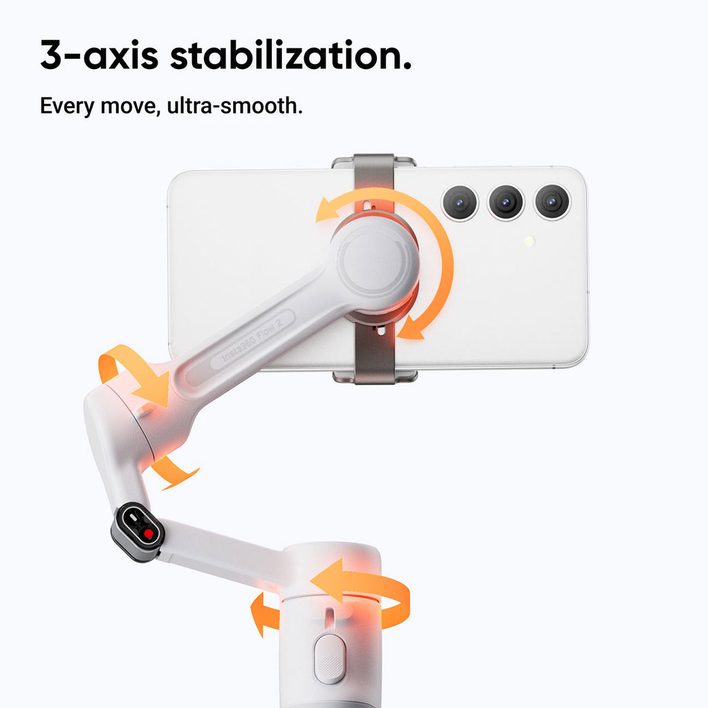 Insta360 Flow 2 Gimbal in Summit White - CINSABQA_FLOW2LITE01 - image 9