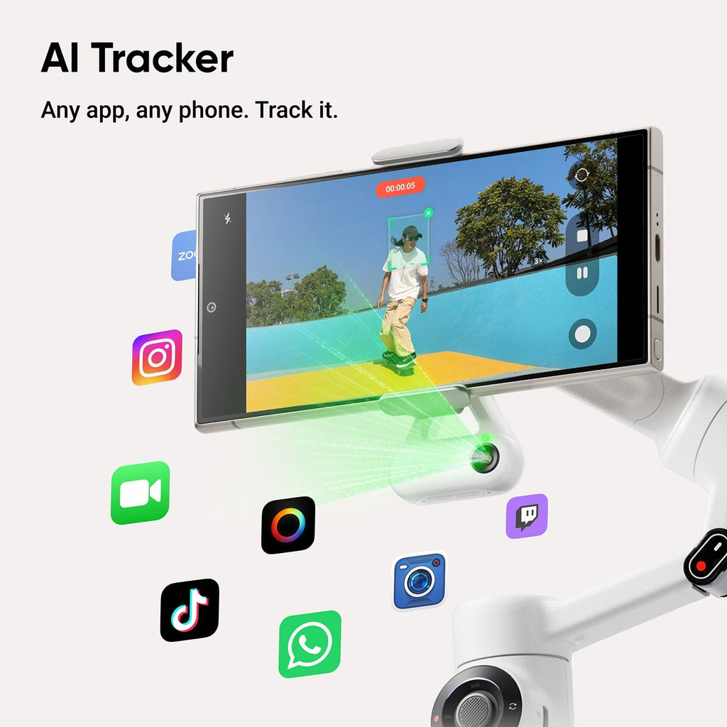 Insta360 Flow 2 Gimbal AI Tracker Bundle in Stone Gray - CINSABQA_FLOW2LITE12 - image 12