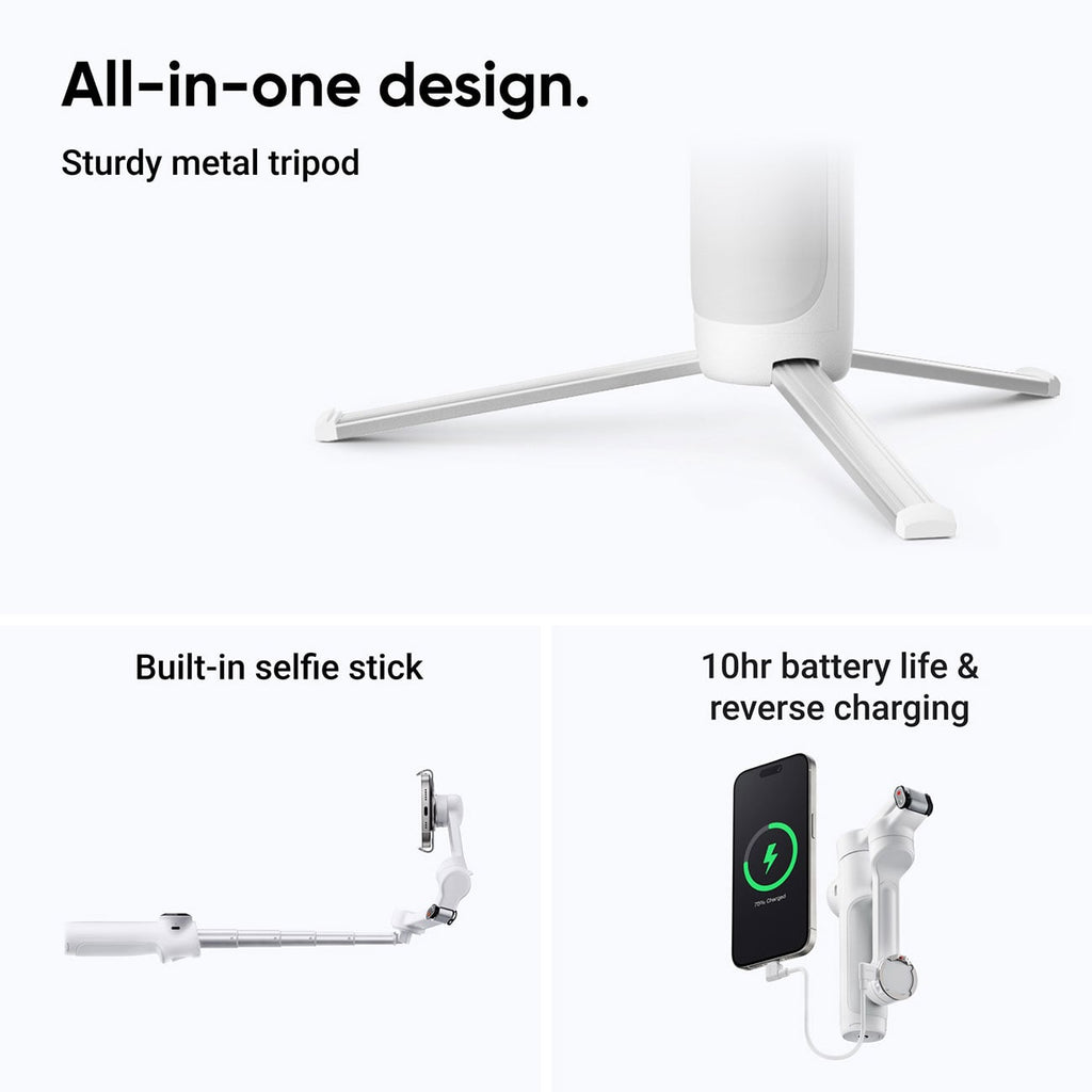Insta360 Flow 2 Gimbal in Summit White - CINSABQA_FLOW2LITE01 - image 13