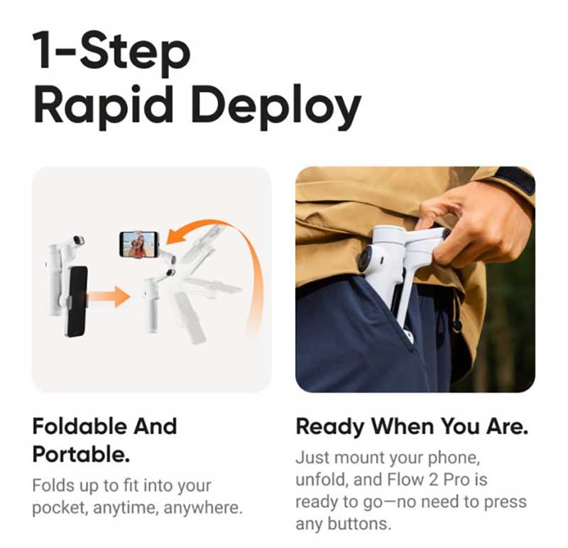 Insta360 Flow 2 Pro Gimbal Creator Bundle in Stone Grey - CINSABQB_FLOW208 - image 8