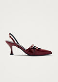 Joelle Lackleder-Pumps in Burgunderrot