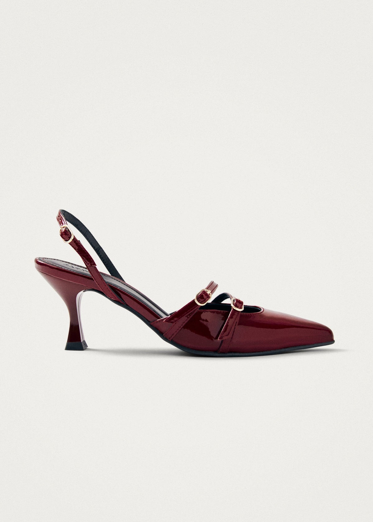Joelle Lackleder-Pumps in Burgunderrot