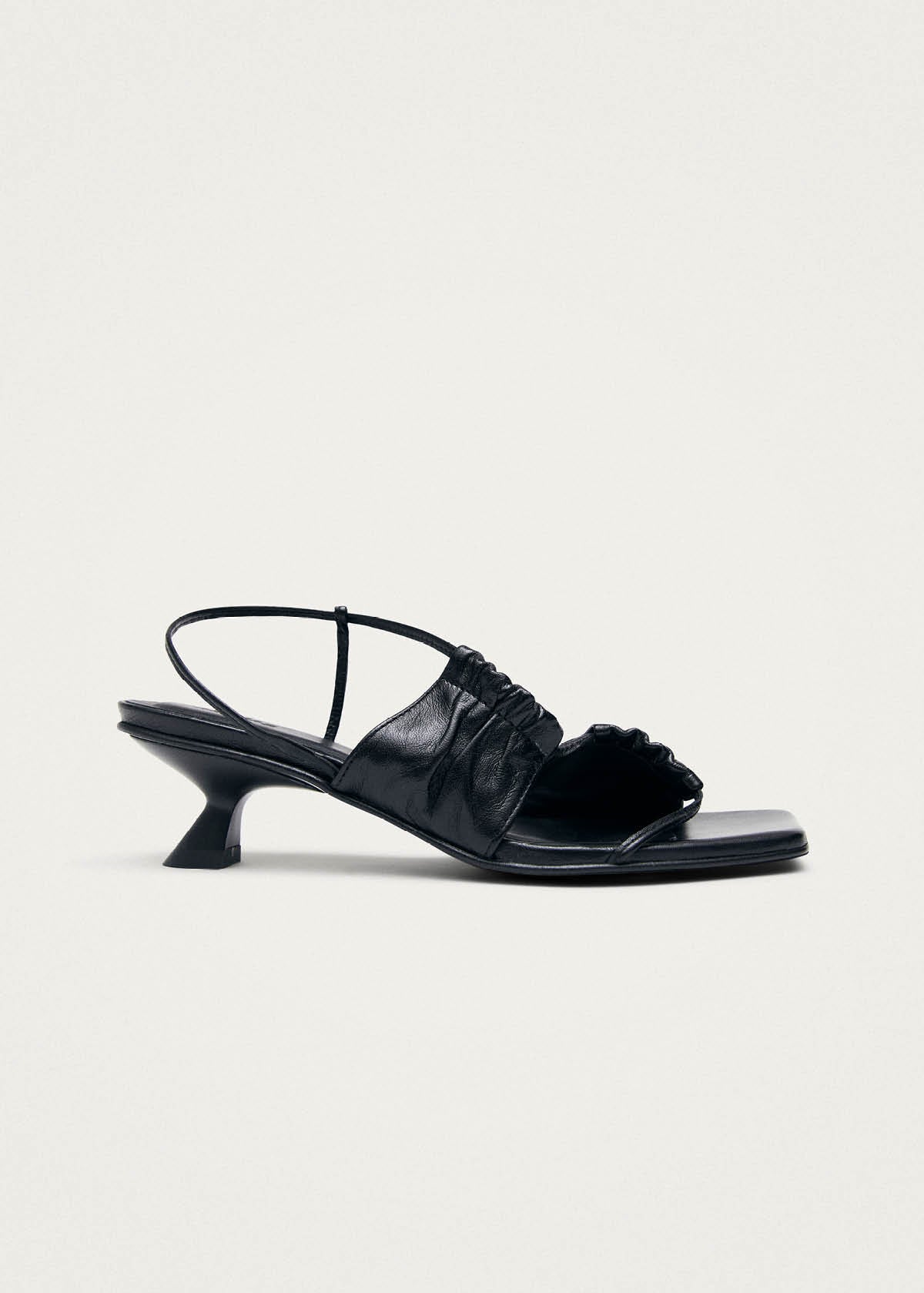 Juniper Zwarte Leren Sandalen