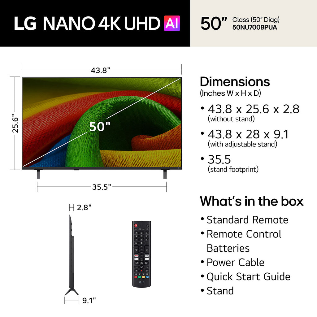 LG AI NU70 Series 50-Inch Nano 4K UHD Smart TV - 50NU700BPUA - image 4