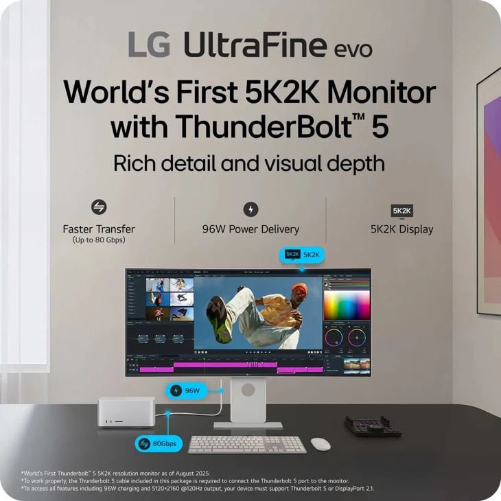 LG UltraFine evo 40-Inch 5K2K WUHD Nano IPS Black Monitor with Thunderbolt 5 - 40U990A-W - image 7
